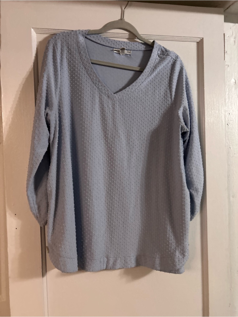 New York Laundry Light Blue V-Neck Long Sleeve Top